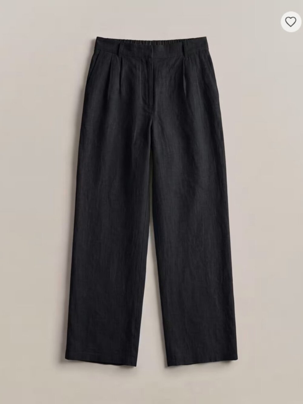 Quince 100% European Linen Pleated Trousers Black High Rise Size 0 New With Tags